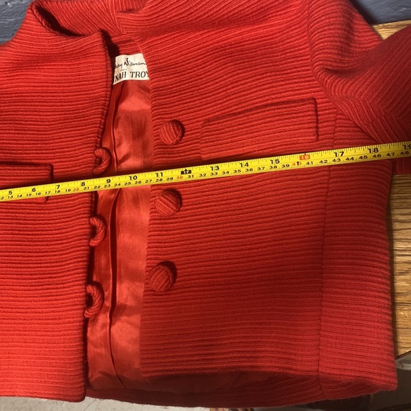 Vintage 1960s reddish orange Hannah Troy Dress with matching cropped jacket sz 6 - Picture 12 of 16